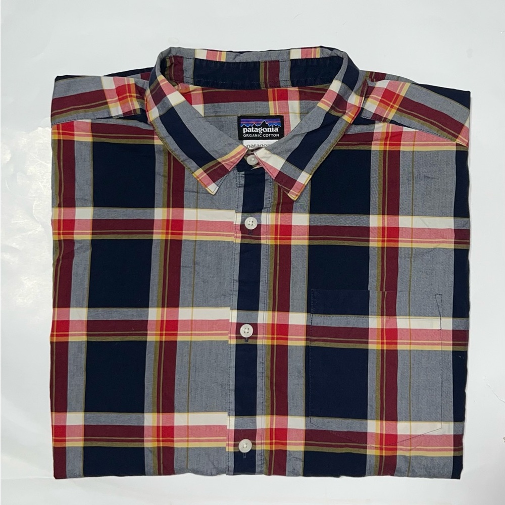 Patagonia Men’s Large Plaid Fezzman Organic Cotton Outdoor Hiking Shirt 53962